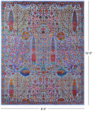 Blue Persian Ziegler Hand Knotted Wool & Silk Rug - 8' 0" X 10' 0" - Golden Nile