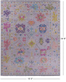 Grey Turkish Oushak Handmade Wool Rug - 12' 2" X 14' 9" - Golden Nile