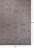 SUPER SALE Ivory Turkish Oushak Handmade Wool Rug - 10' 1" X 14' 0"