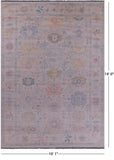 Ivory Turkish Oushak Handmade Wool Rug - 10' 1" X 14' 0" - Golden Nile