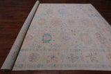 SUPER SALE Ivory Turkish Oushak Handmade Wool Rug - 10' 1" X 14' 0"