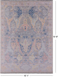 Grey Turkish Oushak Handmade Wool Rug - 10' 1" X 13' 9" - Golden Nile
