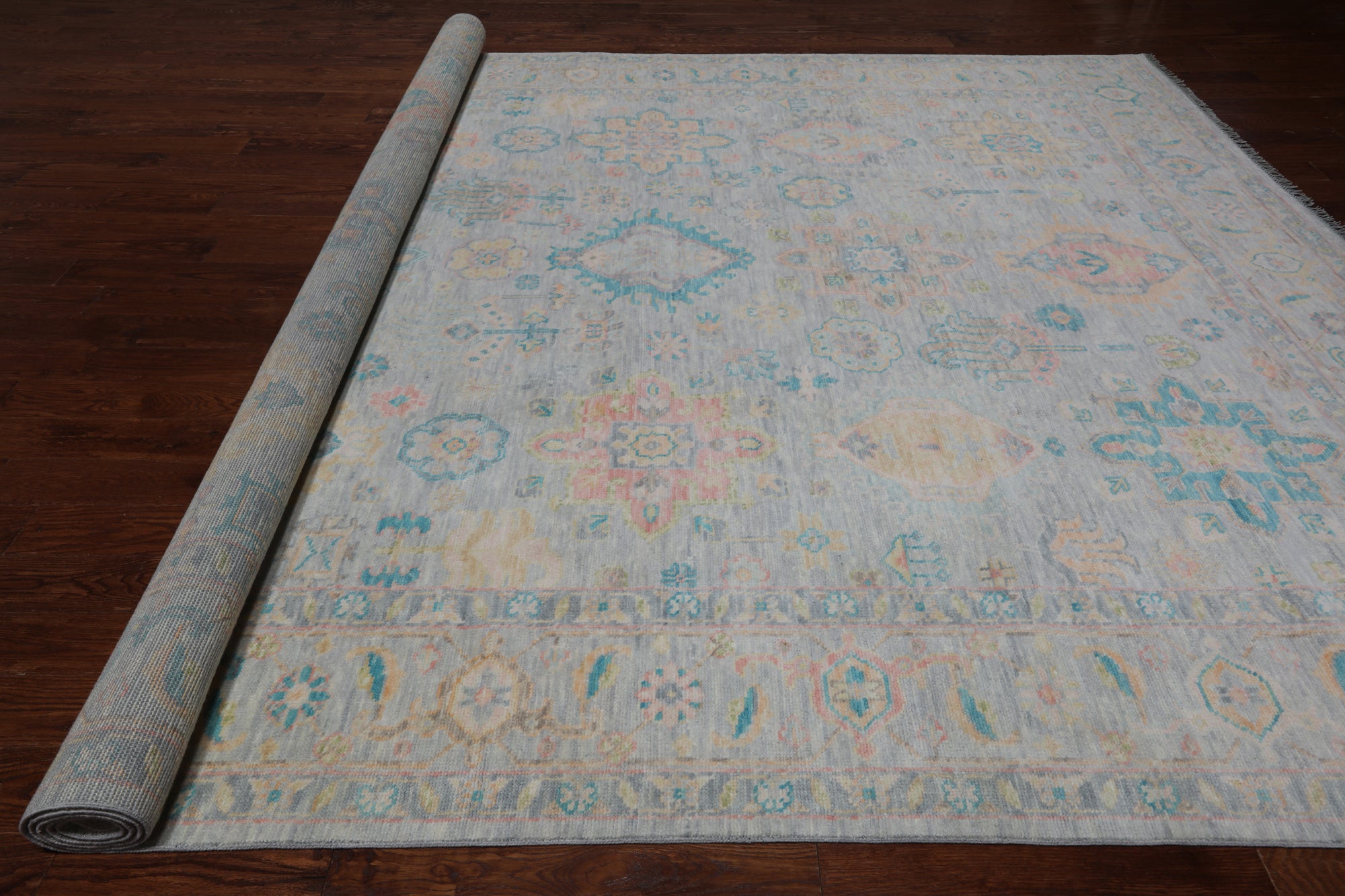 Grey Kazak Hand Knotted Wool Rug - 10' 2" X 14' 0"