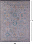 Grey Kazak Hand Knotted Wool Rug - 10' 2" X 14' 0" - Golden Nile