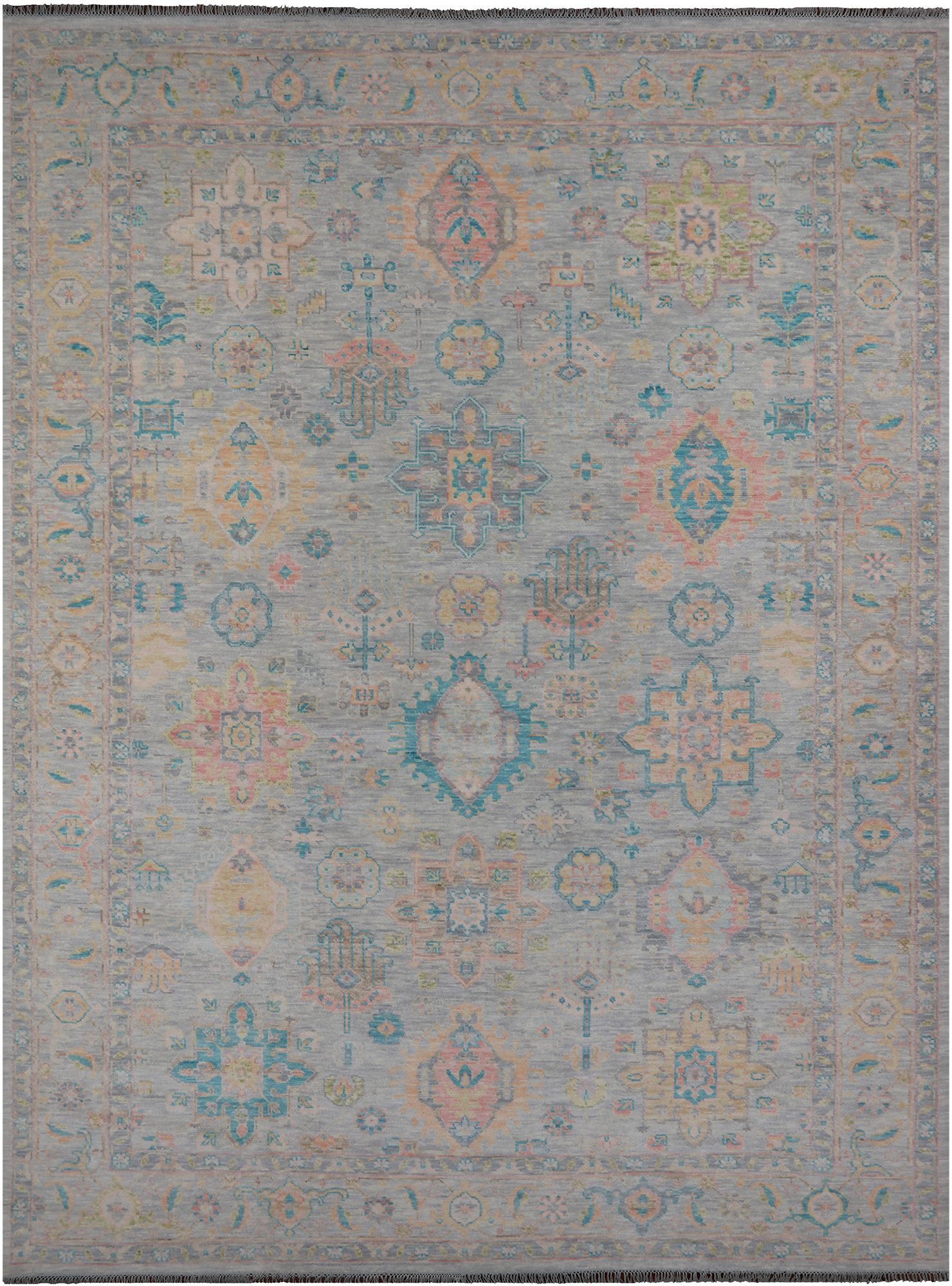 Grey Kazak Hand Knotted Wool Rug - 10' 2" X 14' 0"