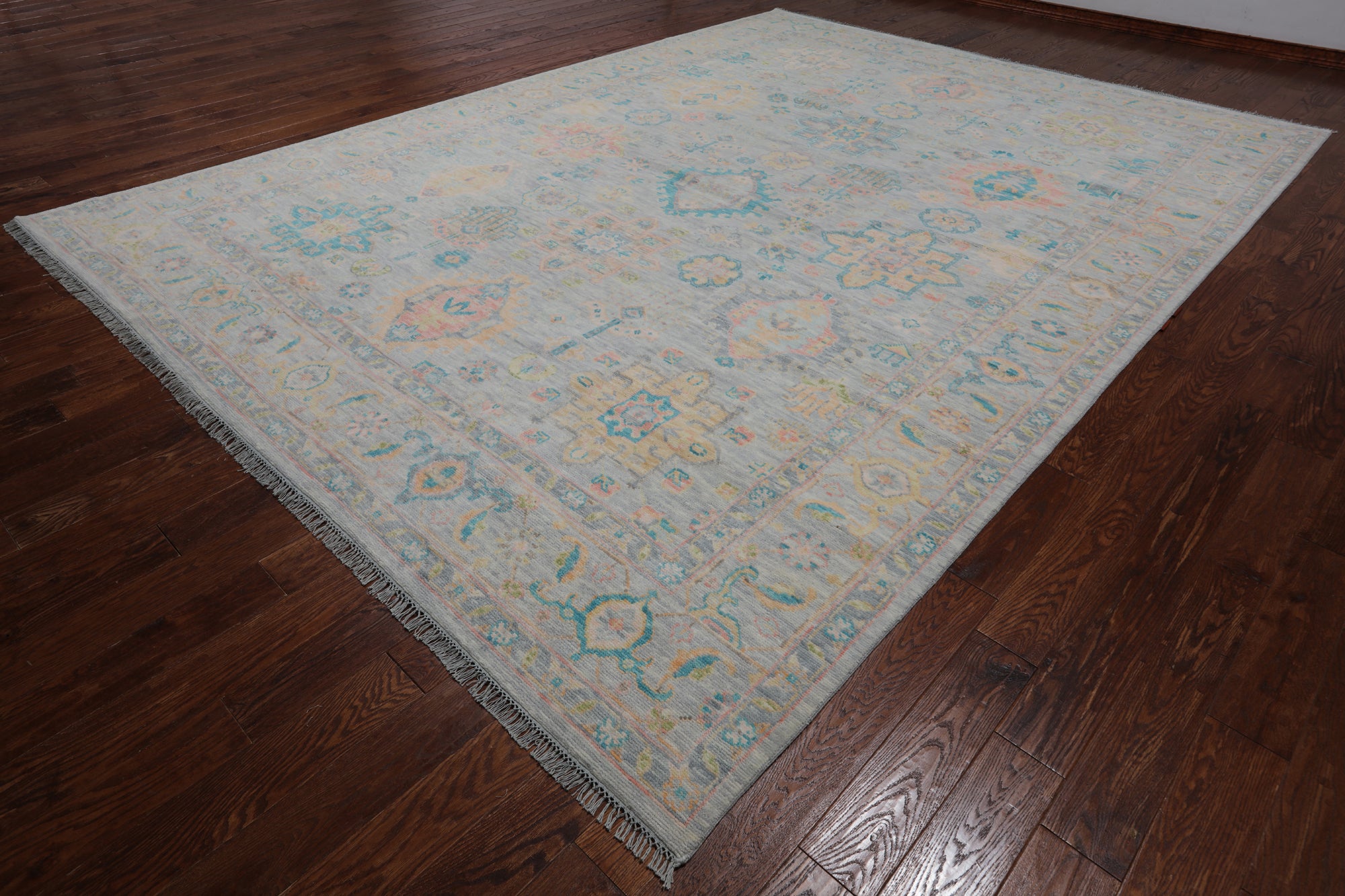Grey Kazak Hand Knotted Wool Rug - 10' 2" X 14' 0"