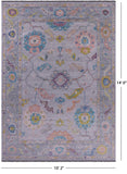 Grey Turkish Oushak Hand Knotted Wool Rug - 10' 2" X 14' 0" - Golden Nile
