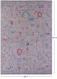 Grey Turkish Oushak Hand Knotted Wool Rug - 10' 1" X 13' 11" - Golden Nile