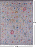 Grey Turkish Oushak Hand Knotted Wool Rug - 10' 3" X 13' 8" - Golden Nile