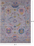 Grey Turkish Oushak Hand Knotted Wool Rug - 10' 1" X 14' 0" - Golden Nile