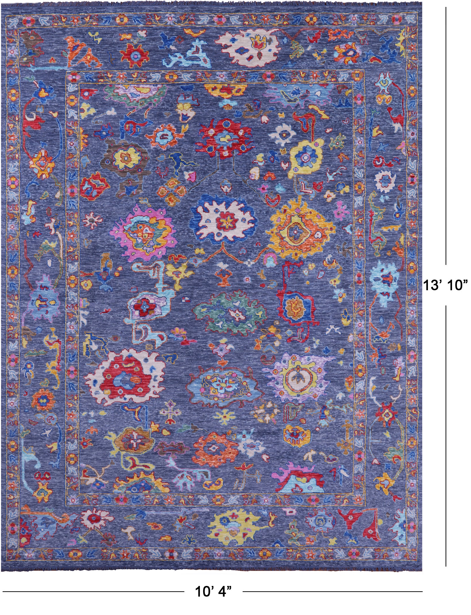 Grey Turkish Oushak Hand Knotted Wool Rug - 10' 4" X 13' 10" - Golden Nile