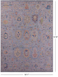 Grey Turkish Oushak Hand Knotted Wool Rug - 10' 1" X 13' 9" - Golden Nile
