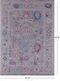 Grey Turkish Oushak Hand Knotted Wool Rug - 9' 11" X 13' 8" - Golden Nile