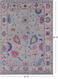 Light Blue Turkish Oushak Hand Knotted Wool Rug - 8' 11" X 12' 3" - Golden Nile