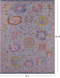 Grey Turkish Oushak Hand Knotted Wool Rug - 9' 1" X 12' 0" - Golden Nile