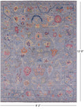Grey Turkish Oushak Hand Knotted Wool Rug - 9' 2" X 12' 0" - Golden Nile
