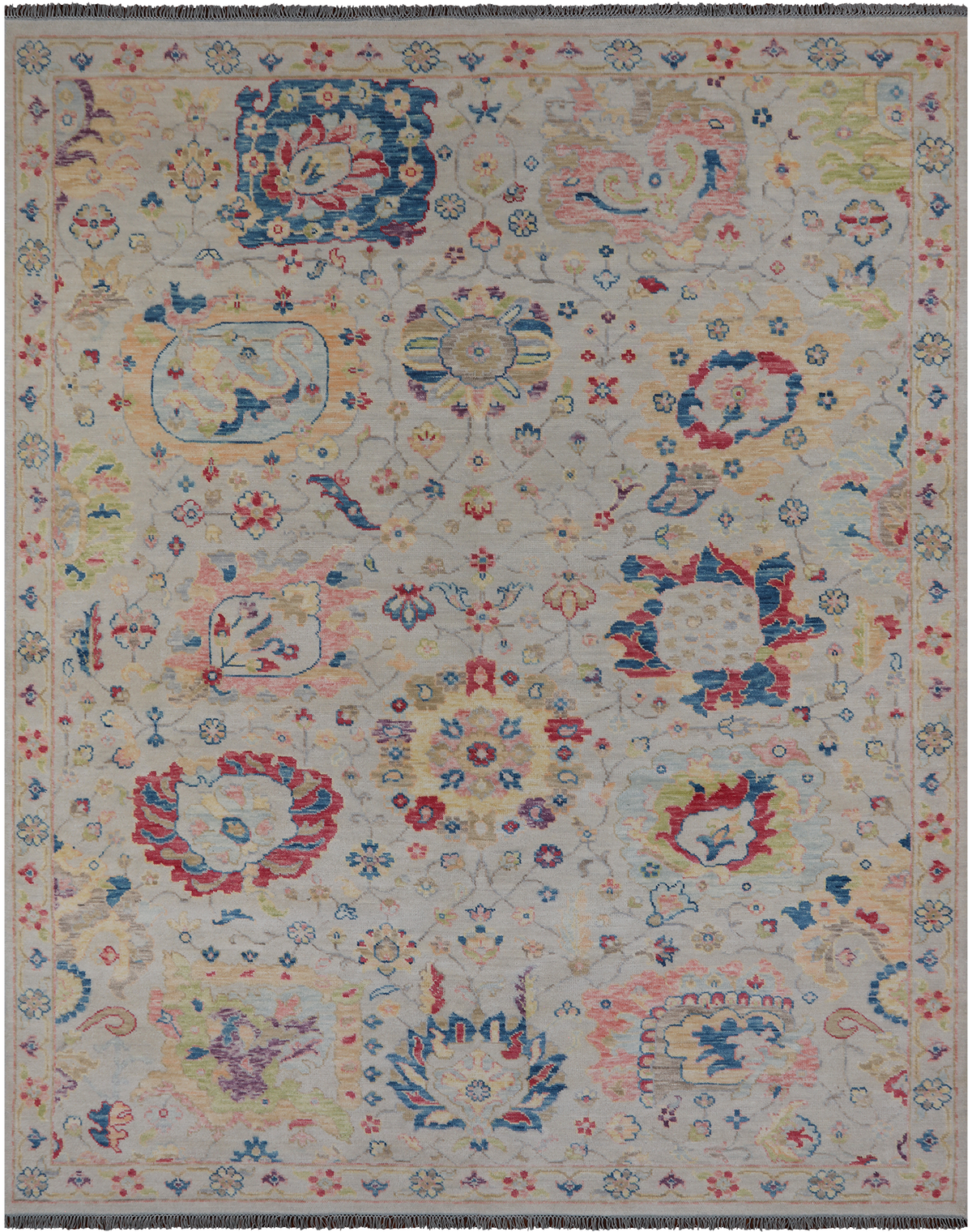 SUPER SALE Turkish Oushak Hand Knotted Wool Rug - 9' 2" X 11' 7"