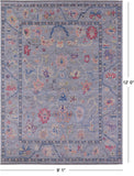 Grey Turkish Oushak Hand Knotted Wool Rug - 9' 1" X 12' 0" - Golden Nile