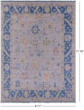 Grey Turkish Oushak Hand Knotted Wool Rug - 8' 11" X 11' 10" - Golden Nile