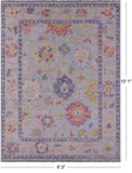 Grey Turkish Oushak Hand Knotted Wool Rug - 9' 2" X 12' 1" - Golden Nile