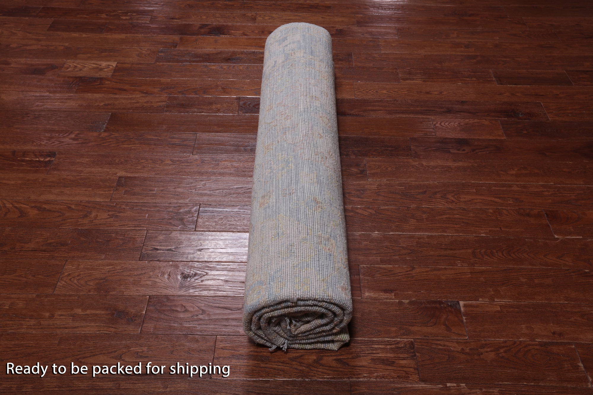 SUPER SALE Silver Square Turkish Oushak Hand Knotted Wool Rug - 9' 2" X 9' 3"