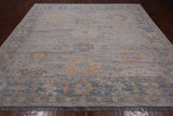 SUPER SALE Silver Square Turkish Oushak Hand Knotted Wool Rug - 9' 2" X 9' 3"