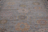 SUPER SALE Silver Square Turkish Oushak Hand Knotted Wool Rug - 9' 2" X 9' 3"