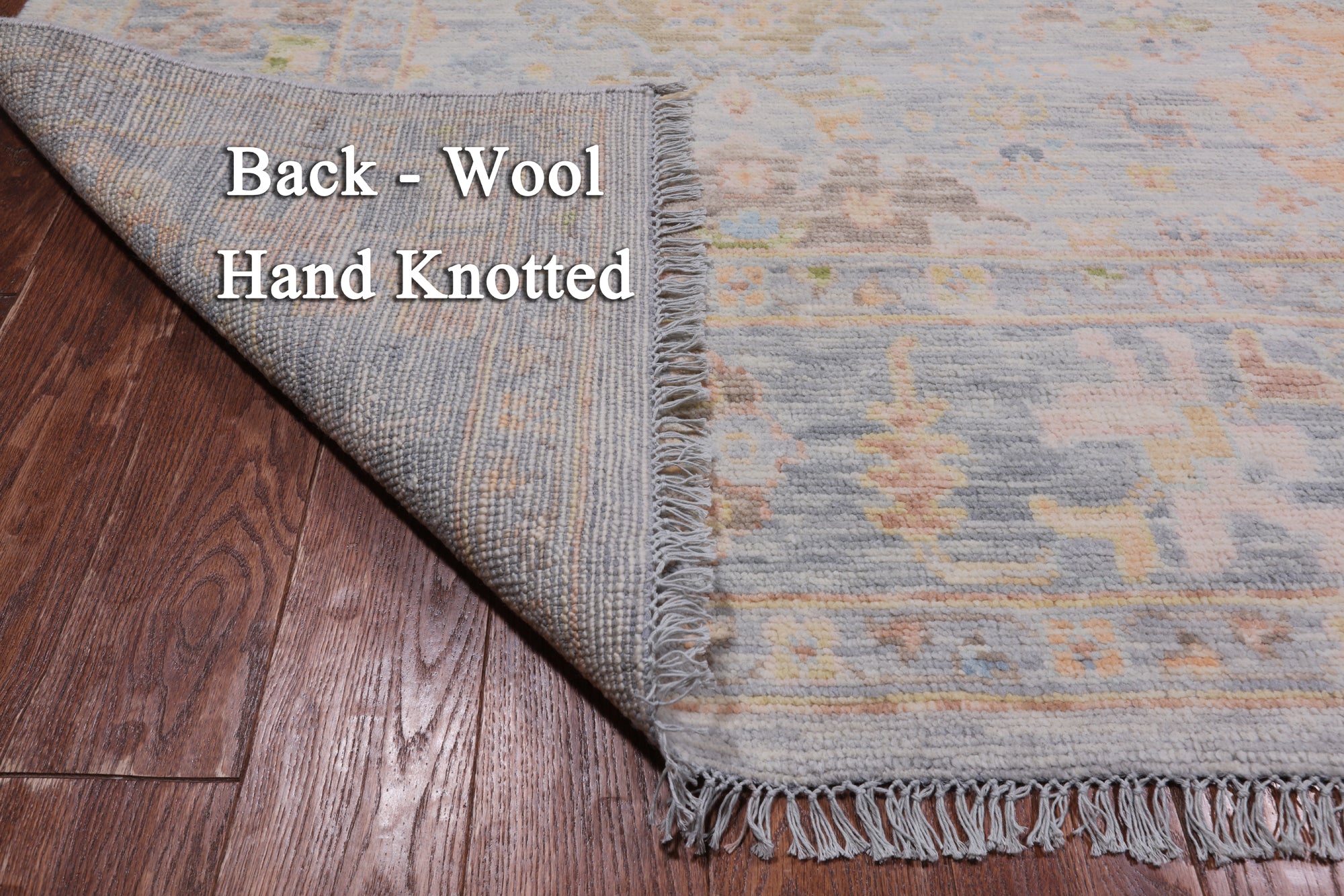 SUPER SALE Silver Square Turkish Oushak Hand Knotted Wool Rug - 9' 2" X 9' 3"