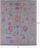 Light Blue Turkish Oushak Hand Knotted Wool Rug - 8' 5" X 10' 0" - Golden Nile
