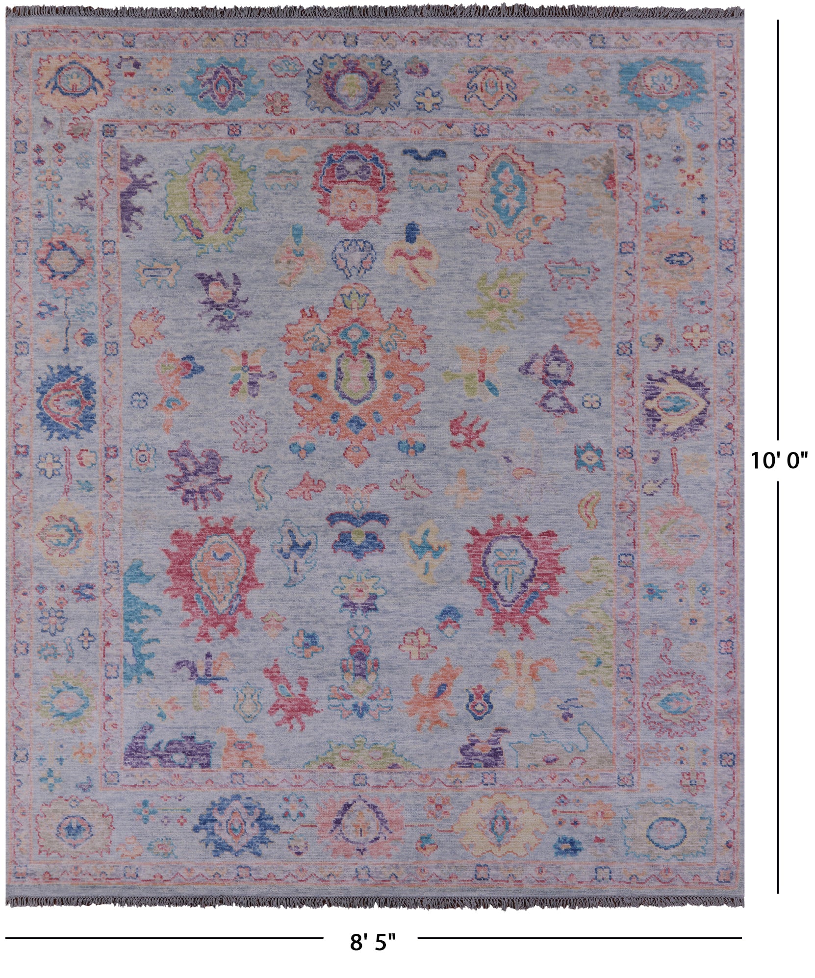 Light Blue Turkish Oushak Hand Knotted Wool Rug - 8' 5" X 10' 0" - Golden Nile