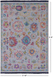 Grey Turkish Oushak Hand Knotted Wool Rug - 3' 10" X 5' 9" - Golden Nile
