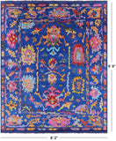 Blue Turkish Oushak Hand Knotted Wool Rug - 8' 2" X 9' 9" - Golden Nile