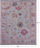 Grey Turkish Oushak Hand Knotted Wool Rug - 8' 2" X 10' 1" - Golden Nile