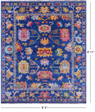 Blue Turkish Oushak Hand Knotted Wool Rug - 8' 3" X 9' 11" - Golden Nile