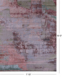 Abstract Contemporary Hand Knotted Wool & Silk Rug - 7' 10" X 10' 0" - Golden Nile