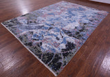 Abstract Contemporary Hand Knotted Wool & Silk Rug - 8' 11" X 12' 1" - Golden Nile