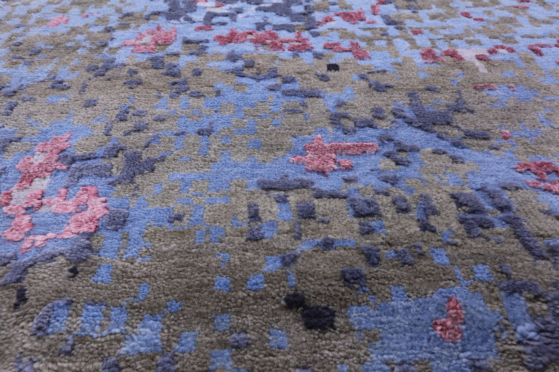 Abstract Contemporary Hand Knotted Wool & Silk Rug - 8' 11" X 12' 1" - Golden Nile