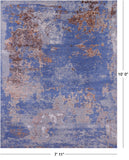 Abstract Contemporary Hand Knotted Wool & Silk Rug - 7' 11" X 10' 0" - Golden Nile