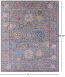 Grey Turkish Oushak Hand Knotted Wool Rug - 12' 2" X 14' 11" - Golden Nile