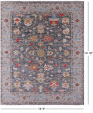 Grey Heriz Serapi Hand Knotted Wool Rug - 12' 3" X 14' 10" - Golden Nile
