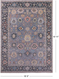Grey Turkish Oushak Hand Knotted Wool Rug - 10' 2" X 13' 11" - Golden Nile