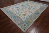 SUPER SALE Ivory Turkish Oushak Hand Knotted Wool Rug - 10' 1" X 13' 10"