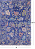 Blue Turkish Oushak Hand Knotted Wool Rug - 9' 9" X 13' 11" - Golden Nile