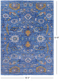 Blue Persian Tabriz Hand Knotted Wool Rug - 10' 2" X 13' 9" - Golden Nile
