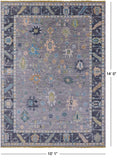 Grey Turkish Oushak Hand Knotted Wool Rug - 10' 1" X 14' 0" - Golden Nile