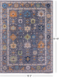 Grey Turkish Oushak Hand Knotted Wool Rug - 10' 2" X 13' 10" - Golden Nile