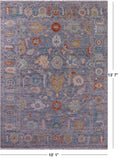 Grey Turkish Oushak Hand Knotted Wool Rug - 10' 1" X 13' 7" - Golden Nile