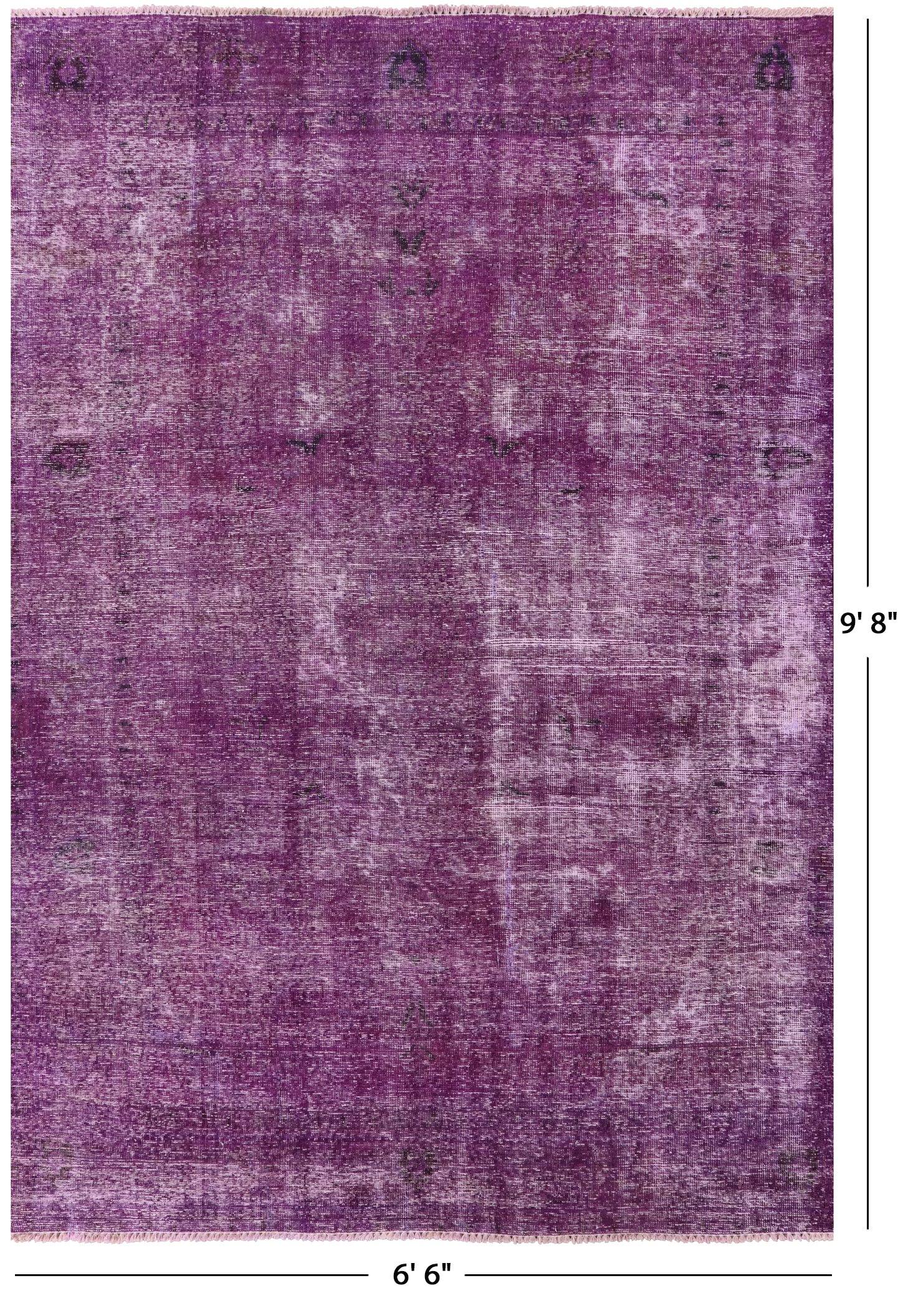 Purple Persian Overdyed Handmade Wool Area Rug - 6' 6" X 9' 8" - Golden Nile