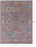 Grey Turkish Oushak Hand Knotted Wool Rug - 10' 1" X 13' 6" - Golden Nile