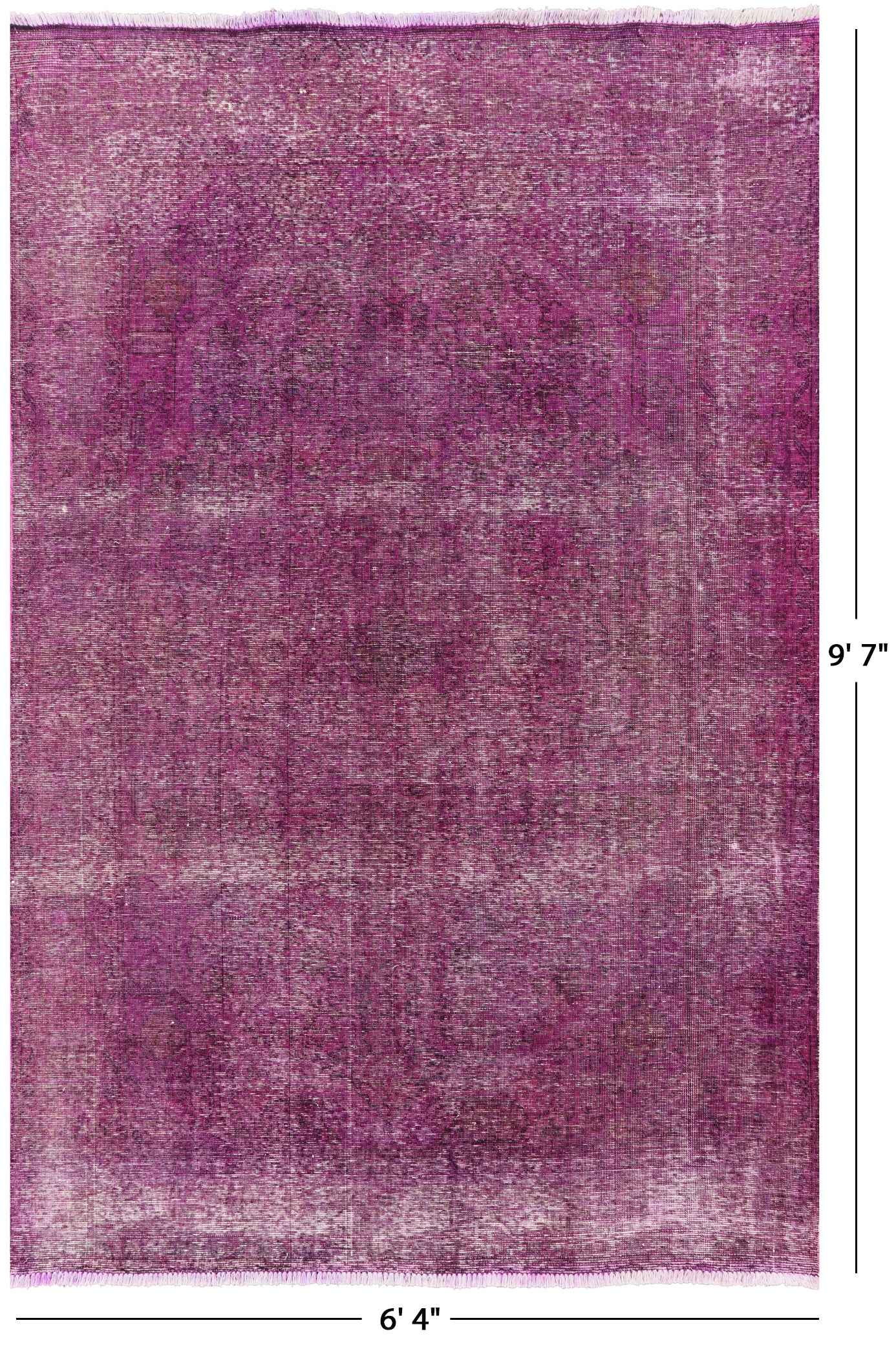 Persian Overdyed Hand Knotted Wool Area Rug - 6' 4" X 9' 7" - Golden Nile